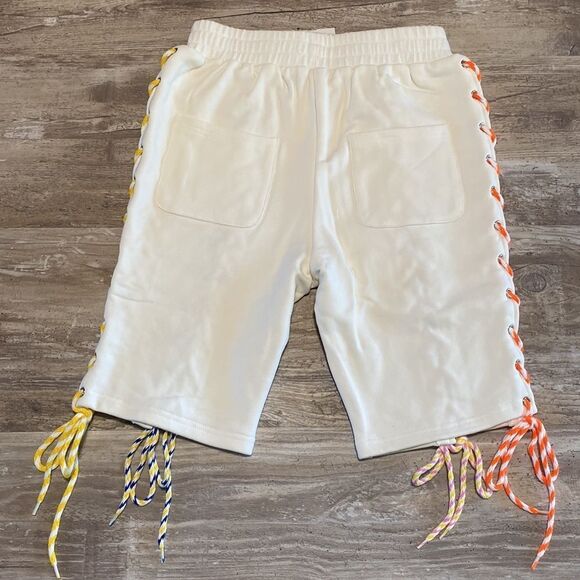 Akira Ready When You Are Lace Up Biker Short Ivory Women’s Size Small - Picture 3 of 6